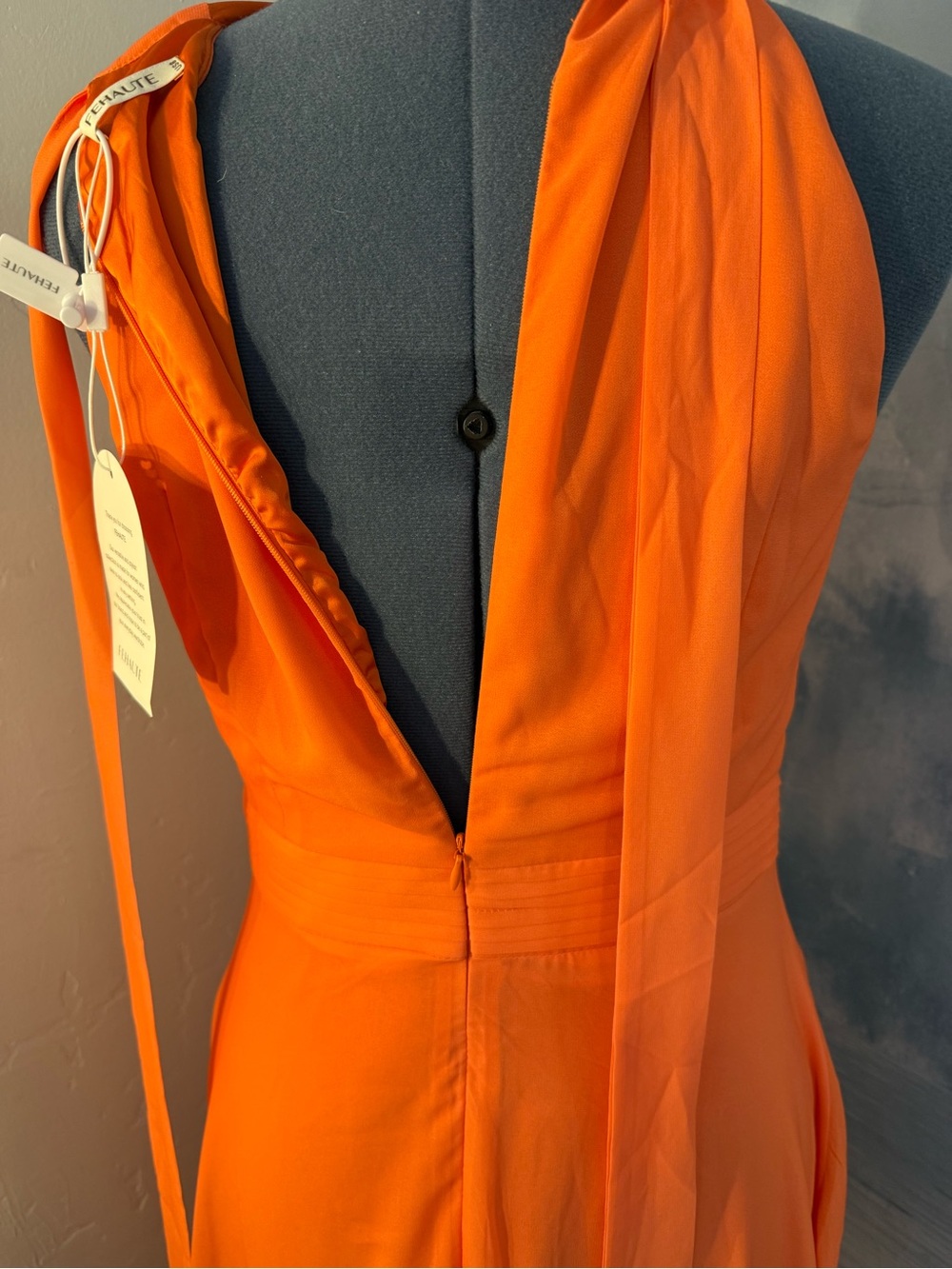 Halter Floral-Print Orange Maxi Dress 209 - Picture 8 of 13